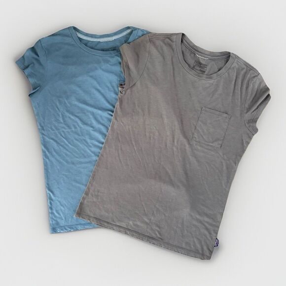 Patagonia Tops - Patagonia Tshirt Lot Womens Size XS Gray Blue Basic Short Sleeve Shirt